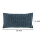 Rosie 14 x 26 Lumbar Accent Throw Pillow Hand Knitted Designs Blue Linen By Casagear Home BM297367