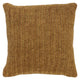 Rosie Accent Pillow | 22" | Hand Knitted | Brown Linen