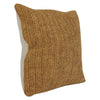 Rosie 22 Inch Square Accent Throw Pillow Hand Knitted Designs Brown Linen By Casagear Home BM297369