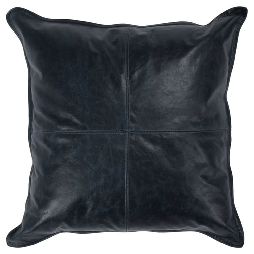 Norm Accent Pillow | 22" | Pieced Design | Classic Blue Leather