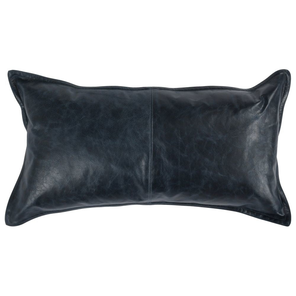 Norm Lumbar Pillow | 14 x 26 | 4-Piece Design | Soft Blue Leather