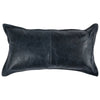 Norm 14 x 26 Lumbar Accent Throw Pillow, 4 Pieced Design, Soft Blue Leather By Casagear Home