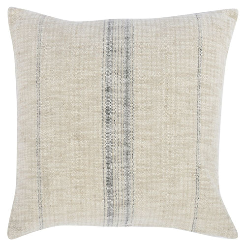 Tia Accent Pillow | 22" | Woven Stripe | Beige Linen