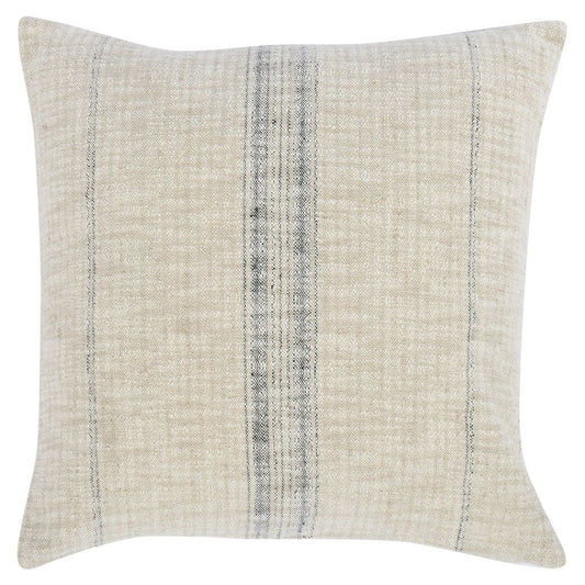 Tia Accent Pillow | 22" | Woven Stripe | Beige Linen