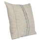 Tia 22 Inch Square Accent Throw Pillow with Woven Black Stripe Beige Linen By Casagear Home BM297384