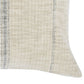Tia 22 Inch Square Accent Throw Pillow with Woven Black Stripe Beige Linen By Casagear Home BM297384