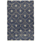 Axel 8 x 10 Area Rug, Handwoven Blue Ikat Teardrop Design, Cotton and Jute By Casagear Home