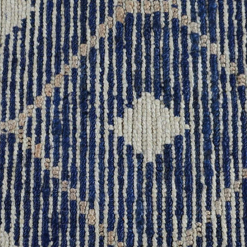 Axel 8 x 10 Area Rug Handwoven Blue Ikat Teardrop Design Cotton and Jute By Casagear Home BM297414