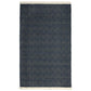 Lusia 2 x 3 Area Rug, Handwoven Soft Fringes, Herringbone, Dark Navy Blue By Casagear Home
