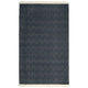 Lusia Area Rug | 2 x 3 | Herringbone | Dark Navy | Soft Fringes