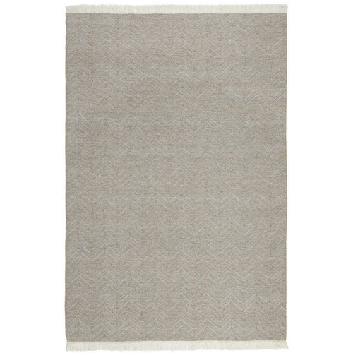 Lusia Area Rug | 2 x 3 | Herringbone | Light Gray | Soft Fringes