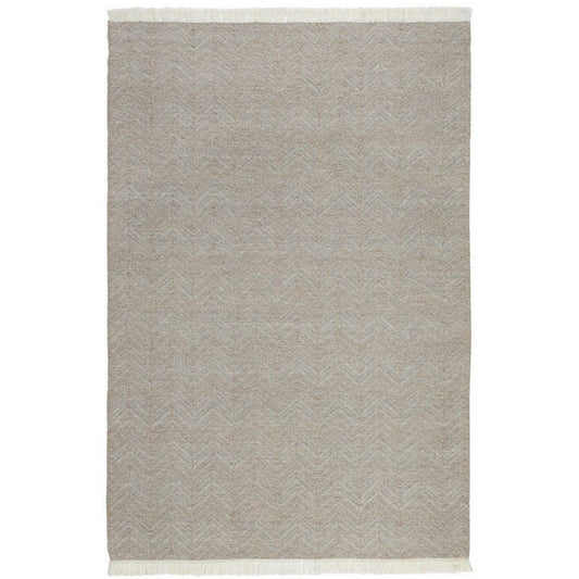 Lusia 2 x 3 Area Rug, Handwoven Soft Fringes, Herringbone, Light Gray  By Casagear Home