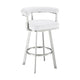 Gini Counter Stool | 26" | Swivel | Round Back | White Faux Leather