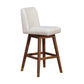 Lia 30 Swivel Barstool Chair Brown Rubberwood Frame Soft Beige Polyester By Casagear Home BM298905