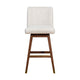 Lia 30 Swivel Barstool Chair Brown Rubberwood Frame Soft Beige Polyester By Casagear Home BM298905