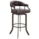 Nuf Barstool Armchair | 30" | Swivel | Round Back | Brown Faux Leather