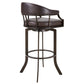 Nuf 30 Inch Swivel Barstool Armchair Curved Round Back Brown Faux Leather By Casagear Home BM298925