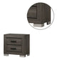 Lola 22 Inch Wood Nightstand with 2 Drawers Metal Bar Handles Dark Gray By Casagear Home BM298943