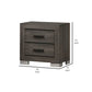 Lola 22 Inch Wood Nightstand with 2 Drawers Metal Bar Handles Dark Gray By Casagear Home BM298943