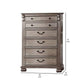 Aza 51 Inch Classic 6 Drawer Tall Dresser Chest Metal Drop Handles Gold By Casagear Home BM298948