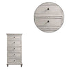 Zea 50 Inch Wood Tall Dresser Chest 5 Drawers with Black Metal Knobs Gray By Casagear Home BM298957