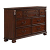 Miri Dresser | 59" | 8 Drawers | Brass Trim | Cherry Oak Brown