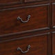 Miri 59 Inch 8 Drawer Dresser Brass Carved Trim Accents Cherry Oak Brown By Casagear Home BM298962