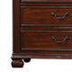 Miri 51 Inch 6 Drawer Tall Dresser Chest Brass Carved Cherry Oak Brown By Casagear Home BM298963