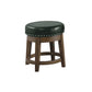 Drue 18 Inch Set of 2 Swivel Stools, Nailhead Trim, Green Faux Leather By Casagear Home