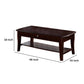 Jett 48 Inch Wood Coffee Table with 1 Drawer Bottom Shelf Cherry Brown By Casagear Home BM298975