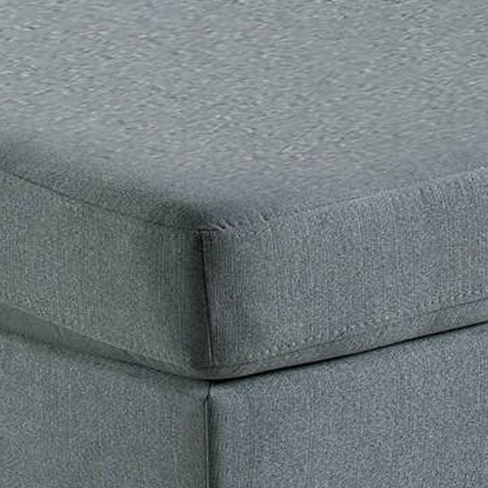 32 Inch Modern Square Ottoman with Plush Foam Seating Gray Linen Fabric By Casagear Home BM298987