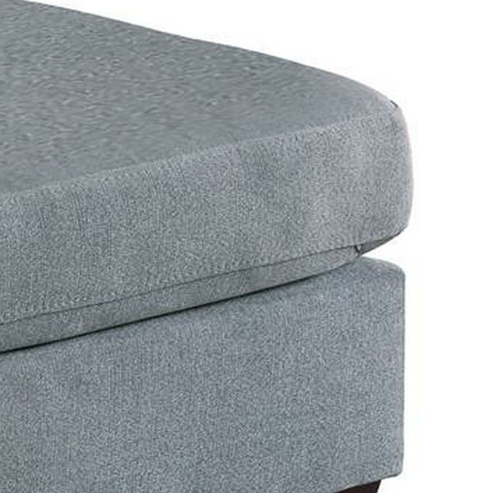 32 Inch Modern Square Ottoman with Plush Foam Seating Gray Linen Fabric By Casagear Home BM298987