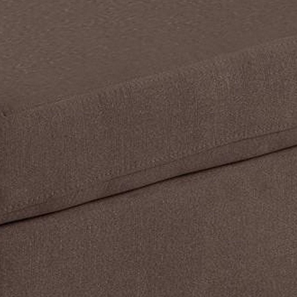 32 Inch Modern Square Ottoman with Foam Seating Coffee Brown Linen Fabric By Casagear Home BM298988