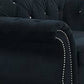 Rima 51 Inch Classic Accent Chair Velvet Upholstery Rolled Arms Black By Casagear Home BM298991