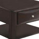 24 Inch Classic Square End Table Single Drawer Bottom Shelf Brown Wood By Casagear Home BM299002