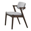 Dining Chair Set of 2 | 18" | Modern Wood | Gray | Angled Back