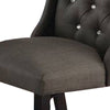 25 Inch Wood Dining Chair Set of 2 Button Tufted Wingback Design Black By Casagear Home BM299009