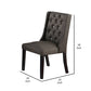 25 Inch Wood Dining Chair Set of 2 Button Tufted Wingback Design Black By Casagear Home BM299009