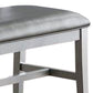 Joy 54 Inch Luxury Dining Bench Silver Padded Metallic Gray Faux Leather By Casagear Home BM299017
