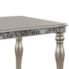 Kipp 72 Inch Rectangular Dining Table Floral Carved Turned Legs Champagne By Casagear Home BM299025
