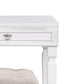 Sosi 47 Inch Vanity Desk Set with Stool 3 Mirror Inlaid Drawers White By Casagear Home BM299030