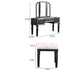 Thuy 60 Inch Vanity Desk Set Upholstered Stool Trifold Mirror Black By Casagear Home BM299055
