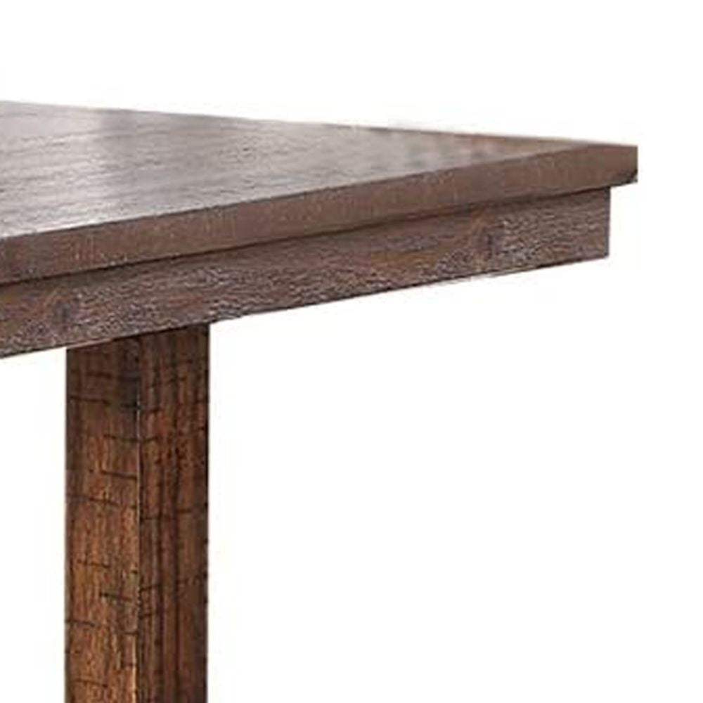 68 Inch Rectangular Dining Table Classic Trestle Base Brown Grain Wood By Casagear Home BM299067