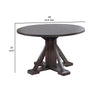Razi 48 Inch Round Dining Table Classic Pedestal Base Tobacco Brown Wood By Casagear Home BM299070