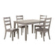 5 Piece Dining Set, Rectangular Table, 4 Chairs, Padded Seating, Light Gray By Casagear Home