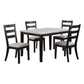 5 Piece Dining Set, Rectangular Table, 4 Chairs, Padded, Espresso Brown By Casagear Home