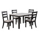 Dining Set | 5 Piece | Table & 4 Chairs | Espresso Brown Upholstery