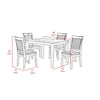 5 Piece Dining Set Rectangular Table 4 Chairs Padded Seats Taupe Gray By Casagear Home BM299076