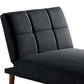 Gina 62 Inch Modern Adjustable Chaise Square Tufting Tapered Legs Black By Casagear Home BM299089