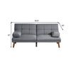 Gina 71 Inch Adjustable Futon Sofa Bed Square Tufted Tapered Legs Gray By Casagear Home BM299090